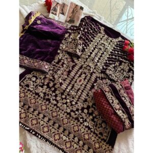 Latest Pakistani Velvet Dress Designs