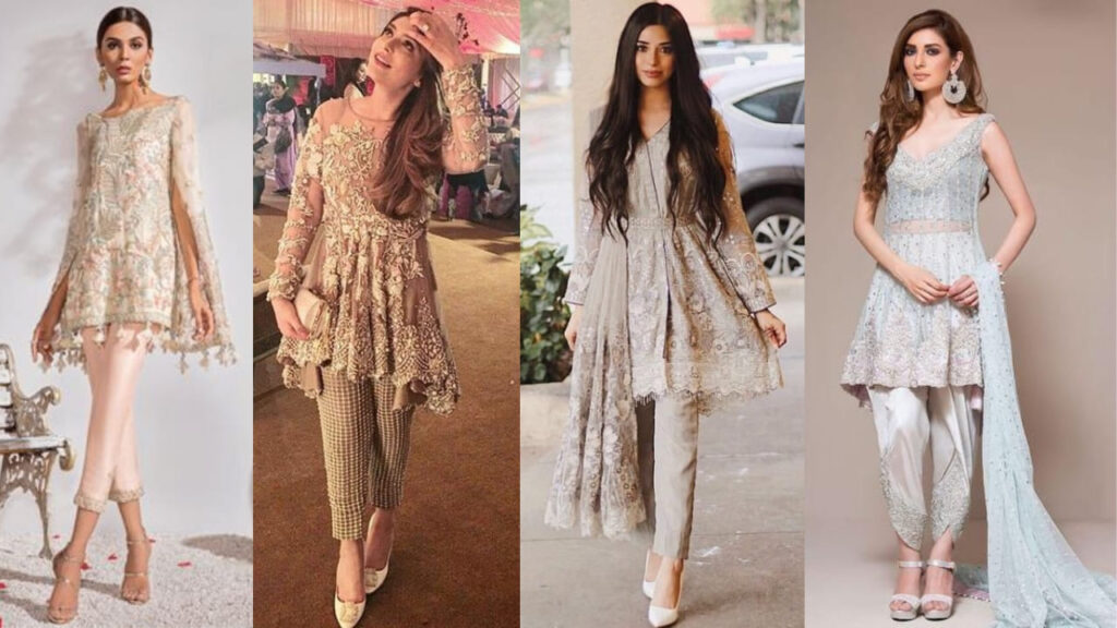 Popular Trending Pakistani Dress Patterns - Peplum Tops with Cigarette Pants